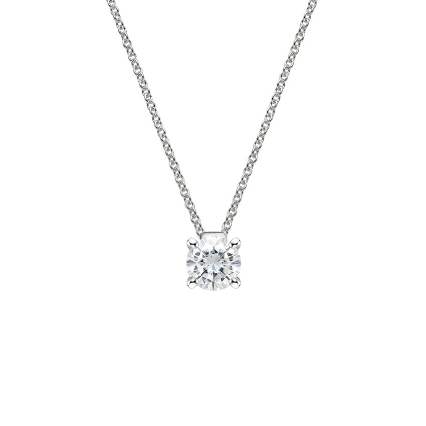 Moissanite Round Solitaire Necklace 