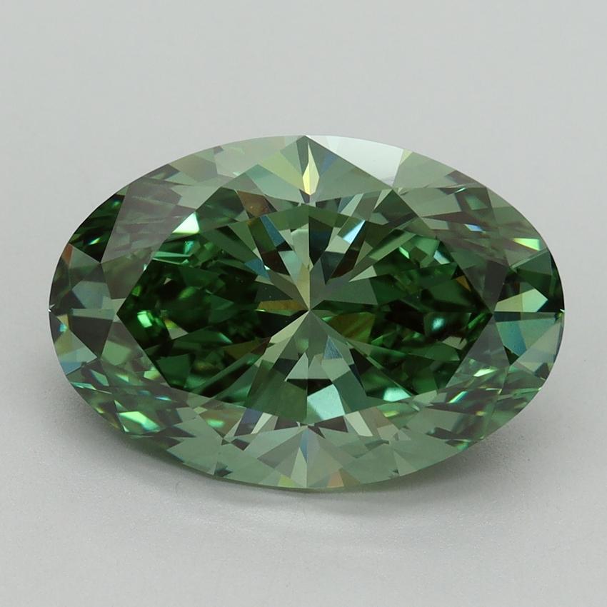 5.19 Ct. Fancy Vivid Green Oval Lab Grown Diamond
