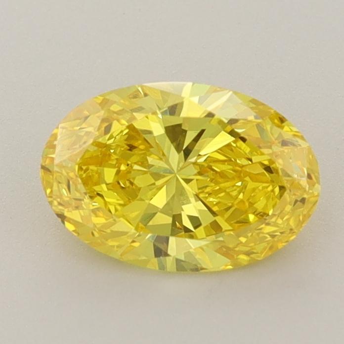 0.92 Ct. Fancy Vivid  Yellow Oval Lab Grown Diamond