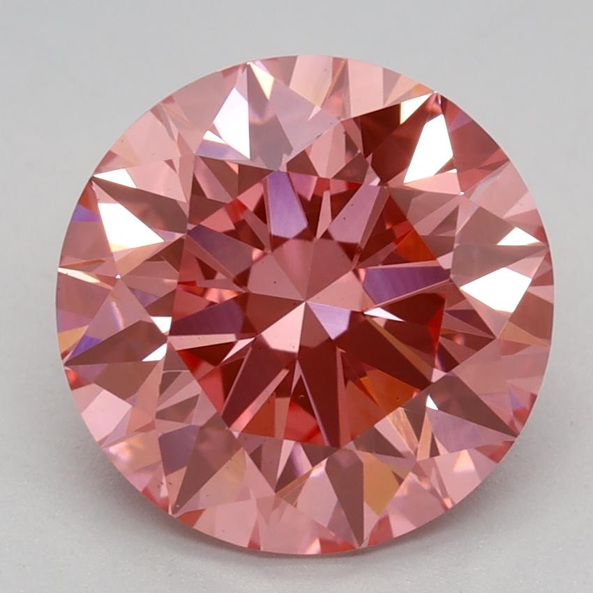 3.10 Ct. Fancy Vivid Pink Round Lab Grown Diamond