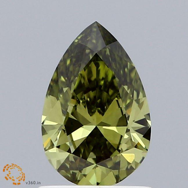 1.05 Ct. Fancy Vivid Green Pear Lab Grown Diamond