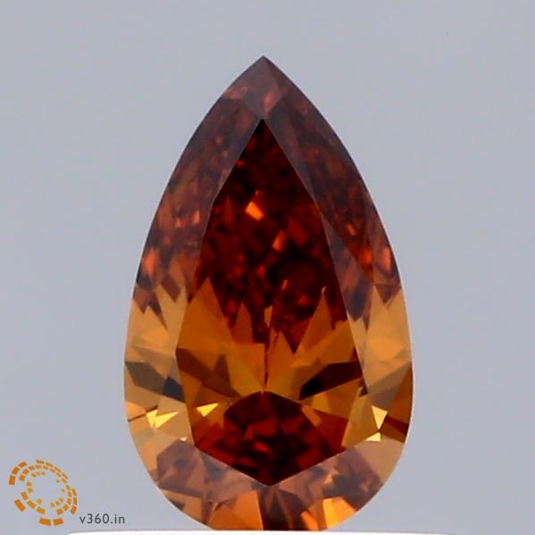 0.33 Ct. Fancy Intense Brownish Orange Pear Lab Grown Diamond