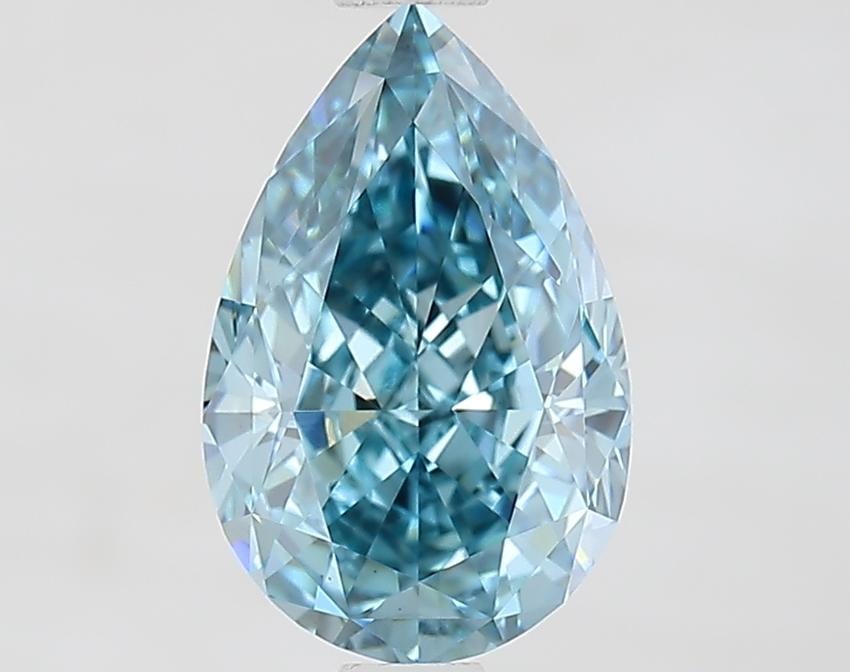1.55 Ct. Fancy Vivid Greenish Blue Pear Lab Grown Diamond