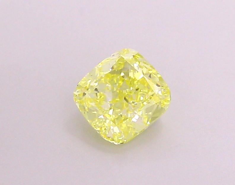 1.13 Ct. Fancy Vivid Yellow Cushion Lab Grown Diamond