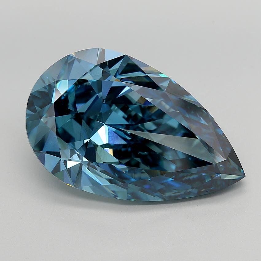 16.02 Ct. Fancy Vivid  Blue Pear Lab Grown Diamond