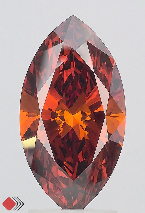 3.00 Ct. Fancy Deep Orange Marquise Lab Grown Diamond