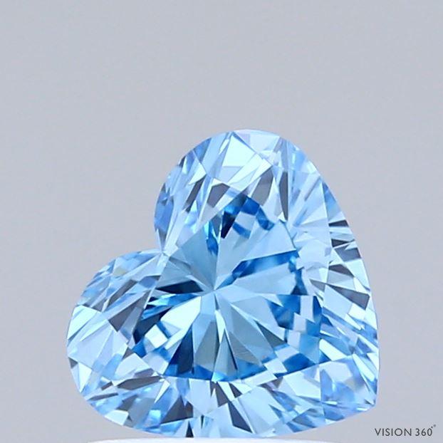 1.00 Ct. Fancy Vivid Blue Heart Lab Grown Diamond