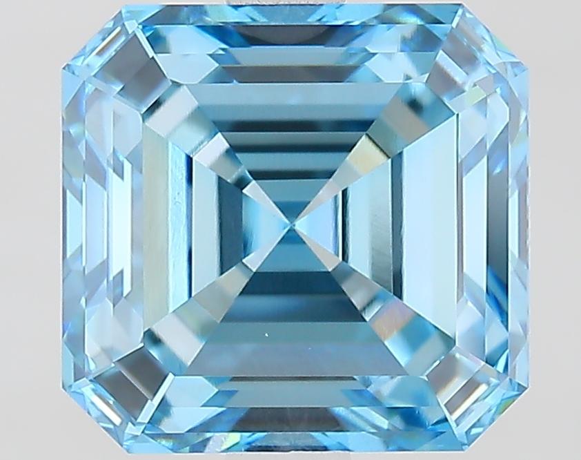 3.10 Ct. Fancy Vivid Blue Asscher Lab Grown Diamond