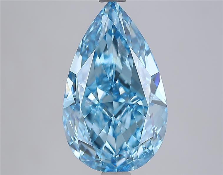4.00 Ct. Fancy Vivid New_Mst Blue Pear Lab Grown Diamond