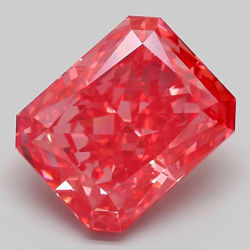 8.26 Ct. Fancy Vivid  Pink Radiant Lab Grown Diamond