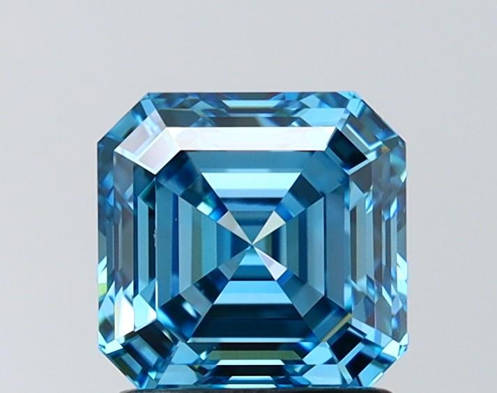1.70 Ct. Fancy Vivid Blue Asscher Lab Grown Diamond