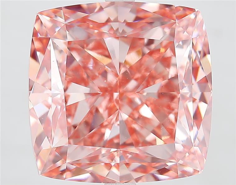 14.03 Ct. Fancy Vivid  Pink Cushion Lab Grown Diamond