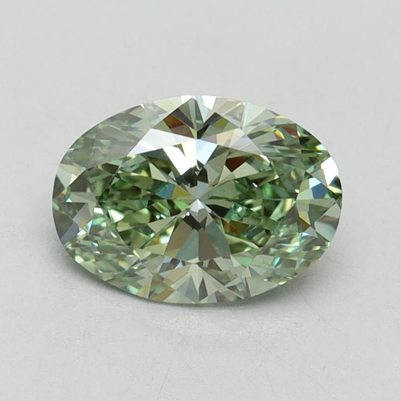 1.02 Ct. Fancy Vivid Green Oval Lab Grown Diamond