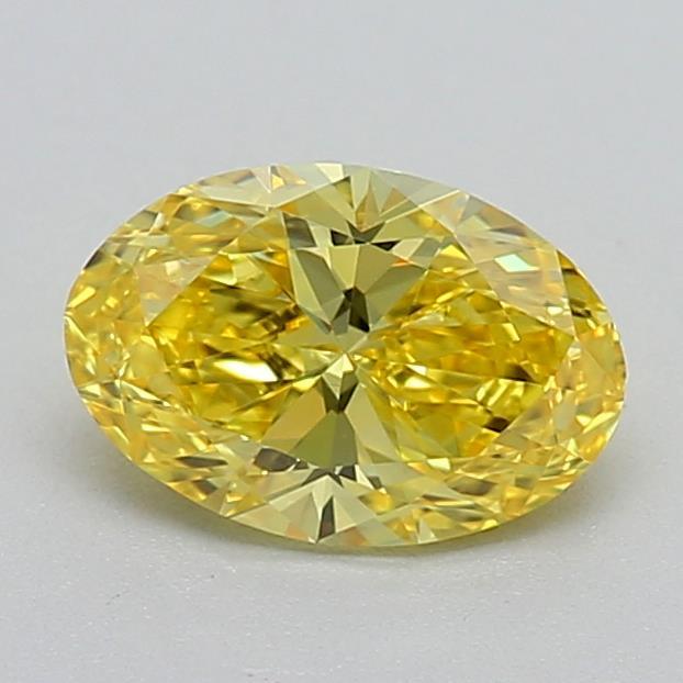 0.52 Ct. Fancy Vivid Yellow Oval Lab Grown Diamond