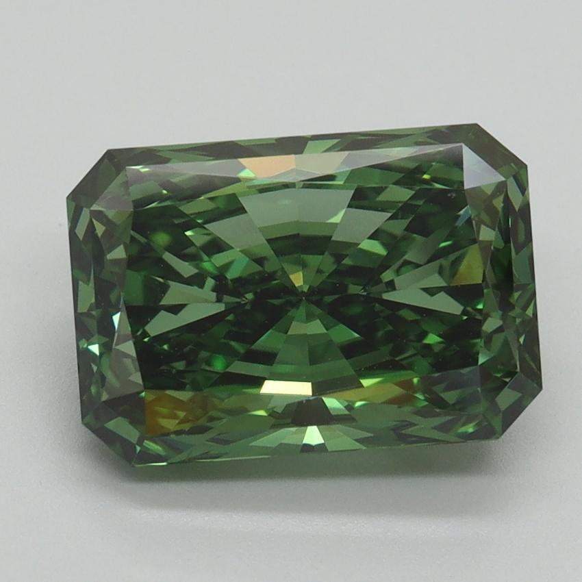 4.05 Ct. Fancy Vivid Green Radiant Lab Grown Diamond