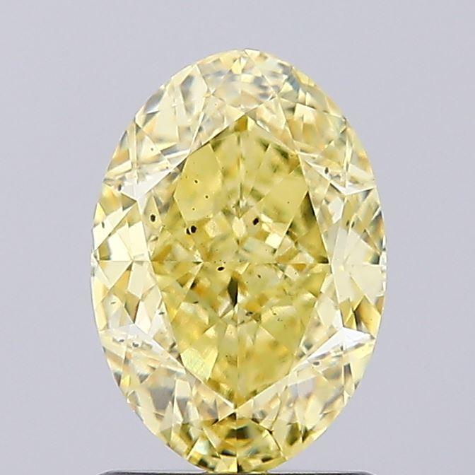 1.65 Ct. Fancy Intense Yellow Oval Lab Grown Diamond