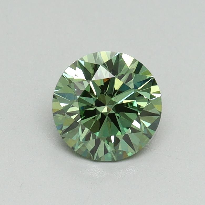 0.70 Ct. Fancy Vivid Green Round Lab Grown Diamond