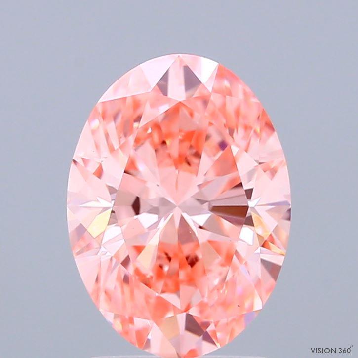2.02 Ct. Fancy Vivid Pink Oval Lab Grown Diamond