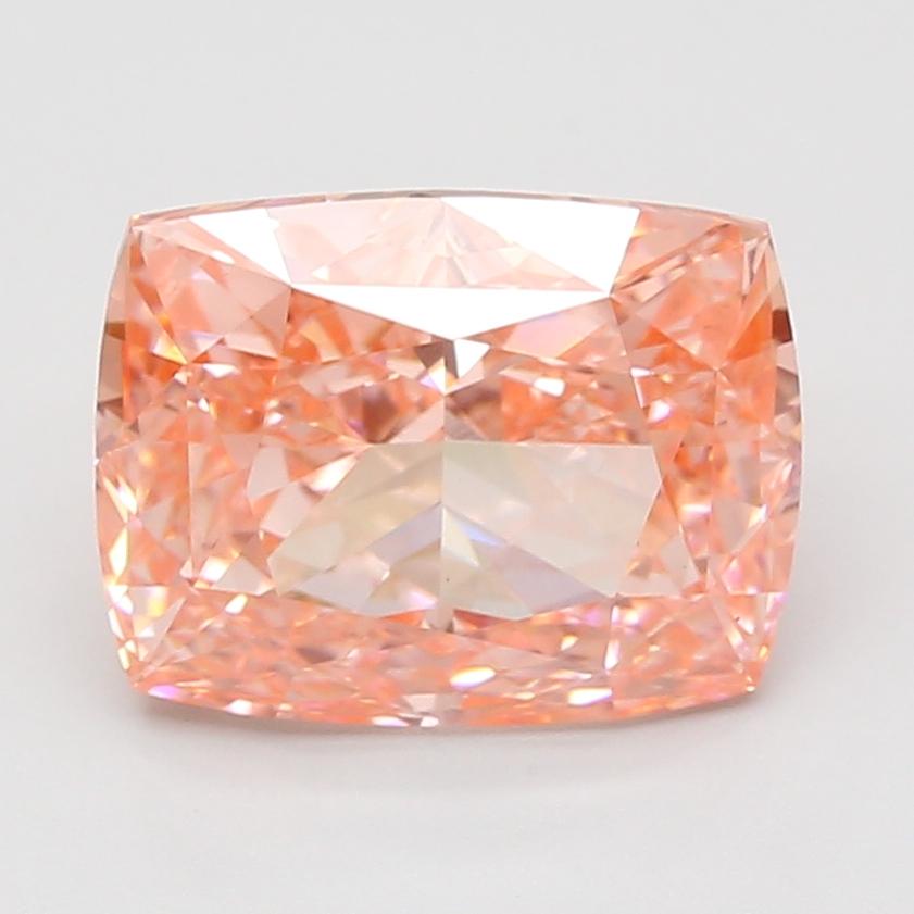 5.09 Ct. Fancy Vivid Pink Cushion Lab Grown Diamond