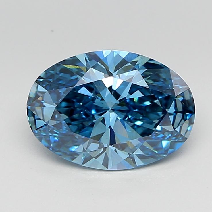 2.46 Ct. Fancy Vivid  Blue Oval Lab Grown Diamond