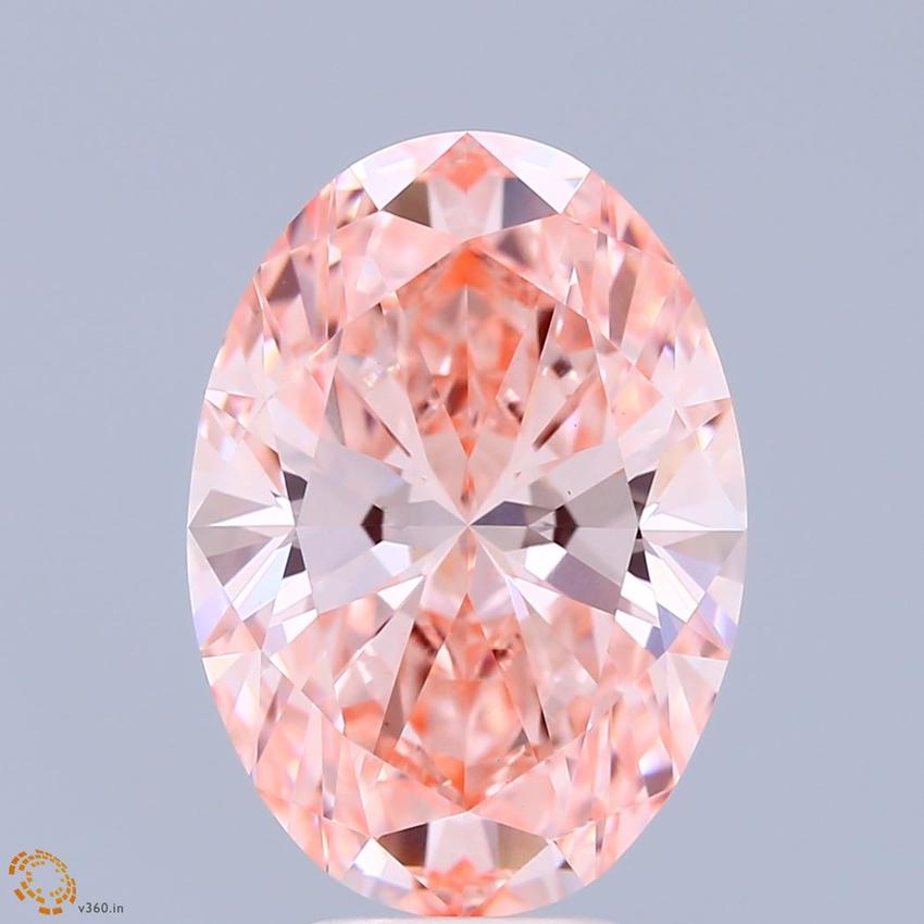 6.06 Ct. Fancy Vivid Pink Oval Lab Grown Diamond