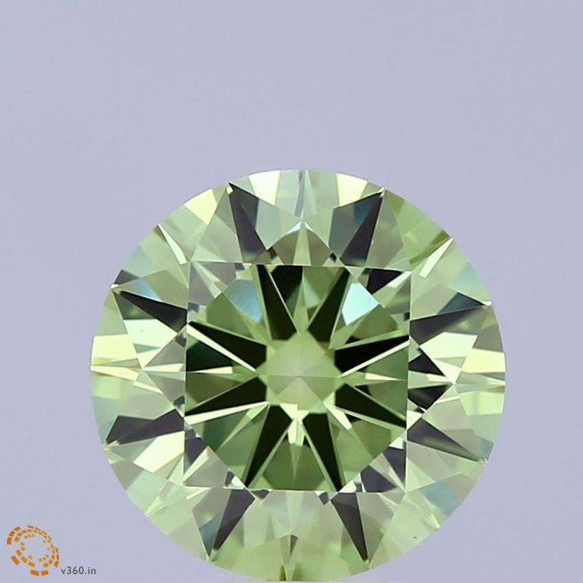 3.50 Ct. Fancy Vivid Green Round Lab Grown Diamond