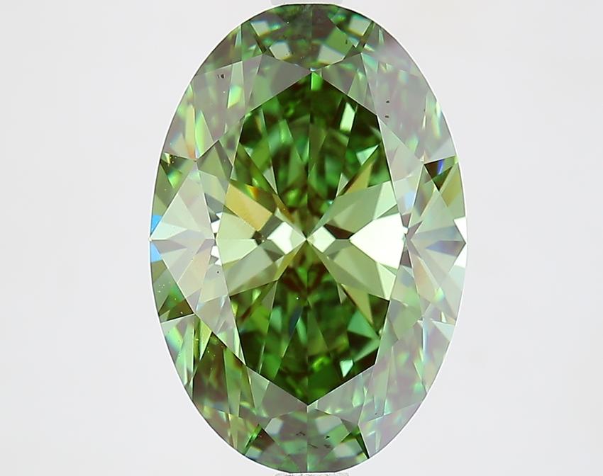 5.10 Ct. Fancy Vivid Green Oval Lab Grown Diamond