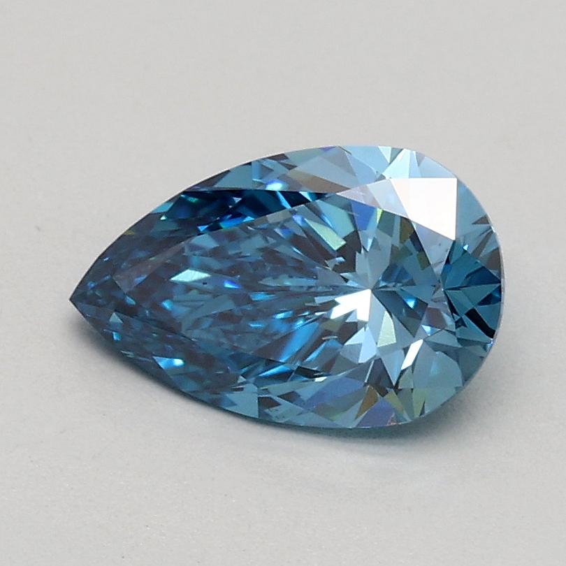 0.72 Ct. Fancy Vivid Blue Pear Lab Grown Diamond