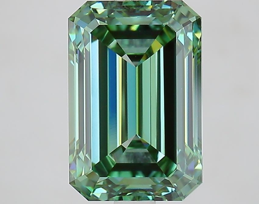 3.70 Ct. Fancy Vivid Green Emerald Lab Grown Diamond