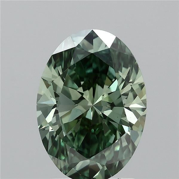 2.05 Ct. Fancy Vivid Green Oval Lab Grown Diamond