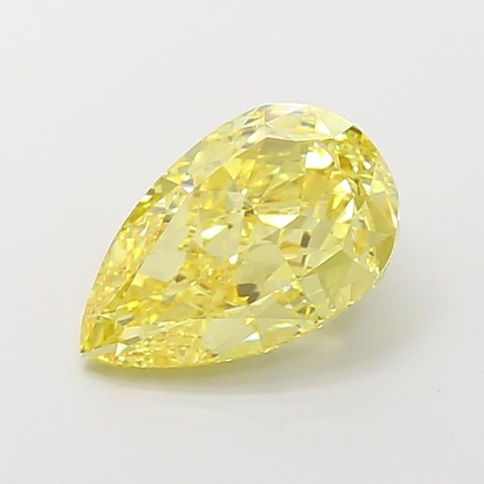 3.17 Ct. Fancy Vivid  Yellow Pear Lab Grown Diamond