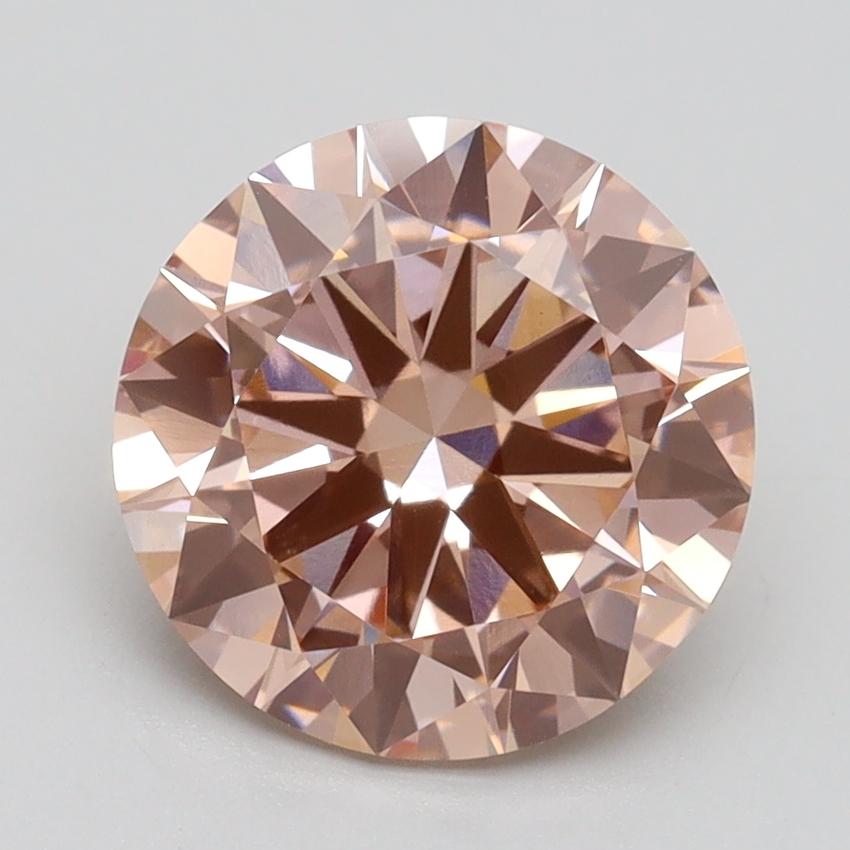 2.58 Ct. Fancy Intense Pink Round Lab Grown Diamond
