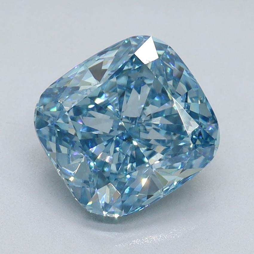 2.05 Ct. Fancy Vivid Blue Cushion Lab Grown Diamond