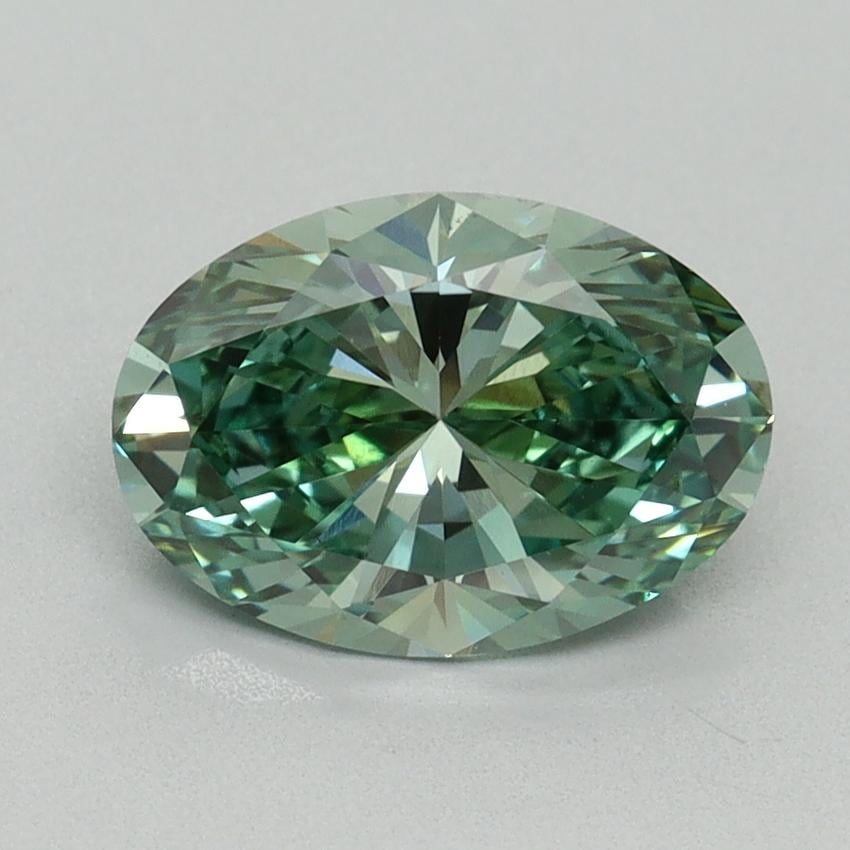 1.64 Ct. Fancy Vivid Green Oval Lab Grown Diamond