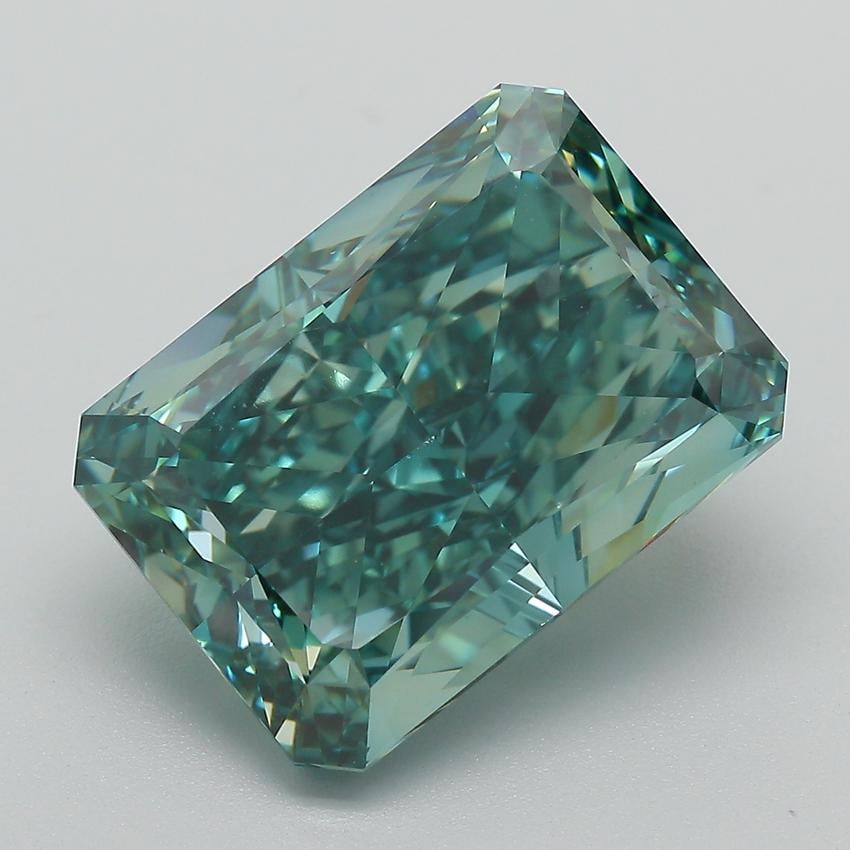 10.50 Ct. Fancy Vivid  Green Radiant Lab Grown Diamond