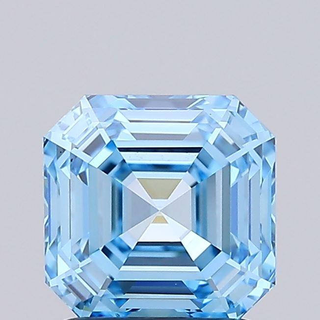 1.51 Ct. Fancy Vivid Blue Asscher Lab Grown Diamond