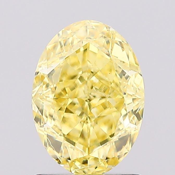 1.36 Ct. Fancy Vivid  Yellow Oval Lab Grown Diamond