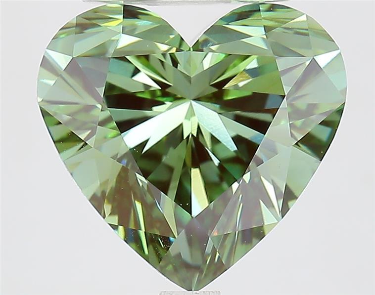 4.70 Ct. Fancy Vivid  Green Heart Lab Grown Diamond
