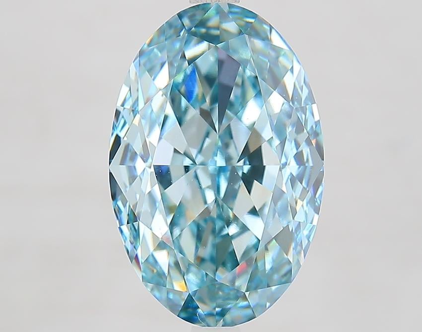 7.10 Ct. Fancy Vivid Blue Oval Lab Grown Diamond