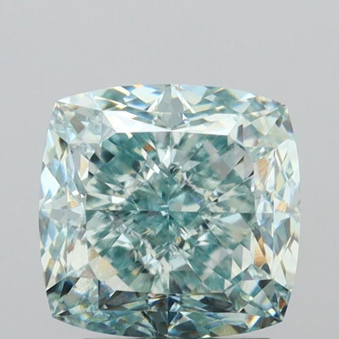 3.13 Ct. Fancy Intense Green Cushion Lab Grown Diamond