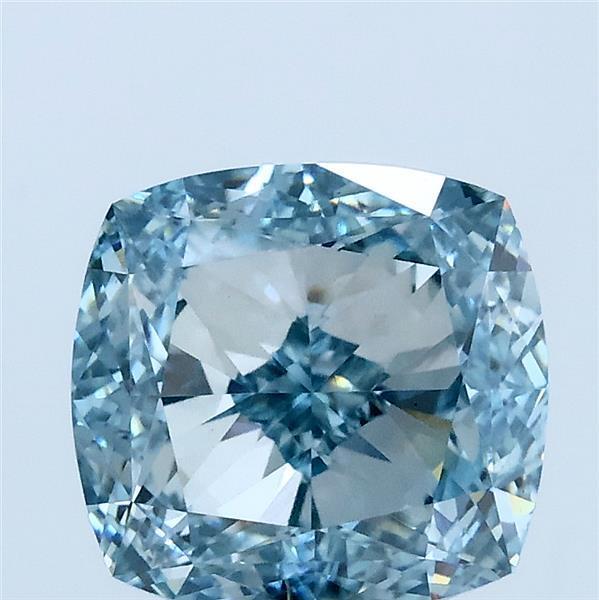 3.07 Ct. Fancy Intense Blue Cushion Lab Grown Diamond