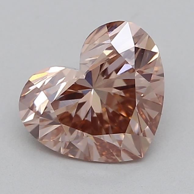 1.10 Ct. Fancy Pinkish Brown Heart Lab Grown Diamond
