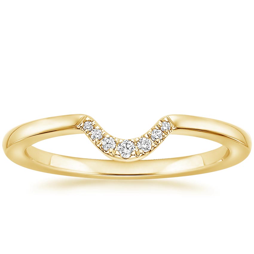 Yellow Gold Mini Half Moon Diamond Nesting Ring