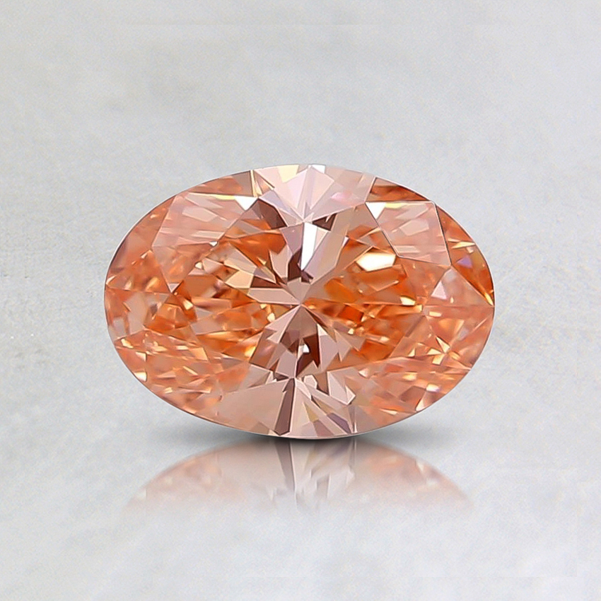 0.52 Ct. Fancy Intense Pinkish Orange Oval Lab Grown Diamond