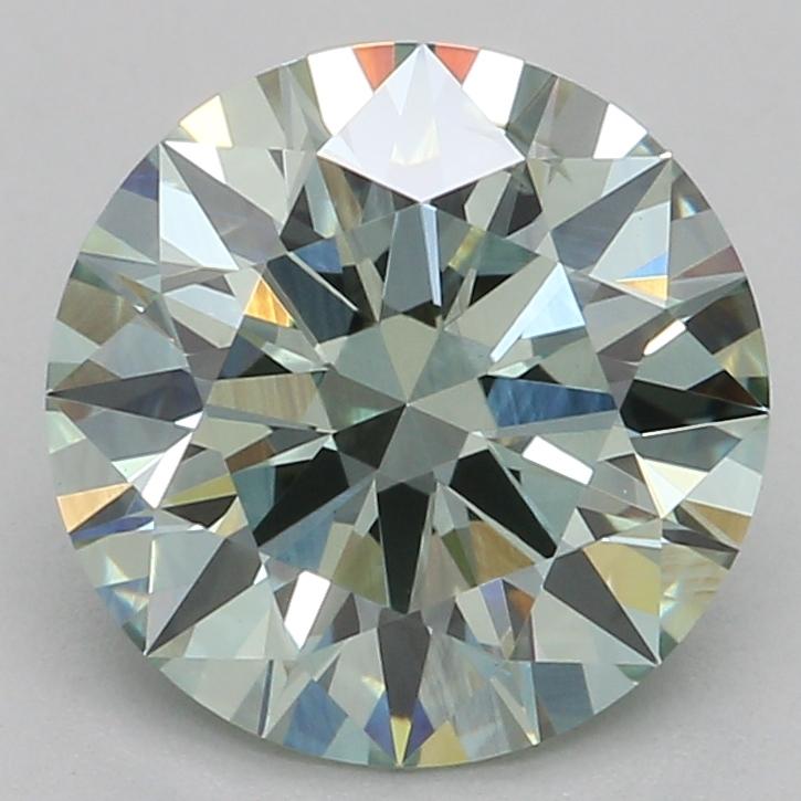1.55 Ct. Fancy Intense Bluish Green Round Lab Grown Diamond