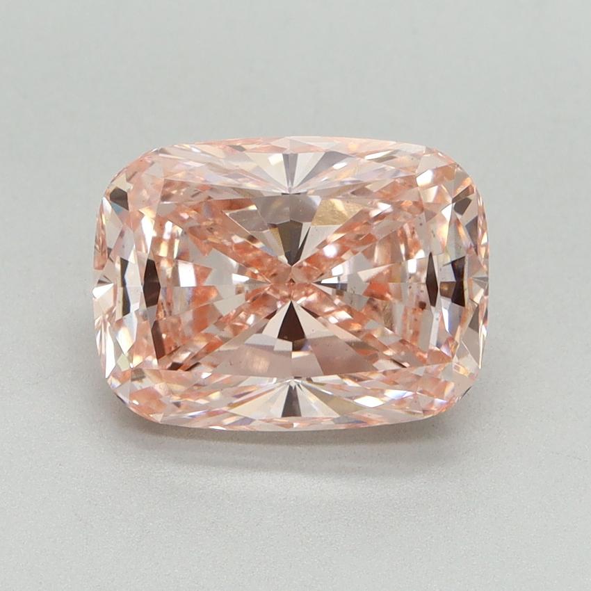 3.09 Ct. Fancy Vivid Pink Cushion Lab Grown Diamond