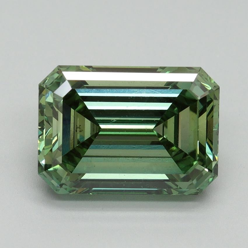 4.10 Ct. Fancy Vivid Green Emerald Lab Grown Diamond