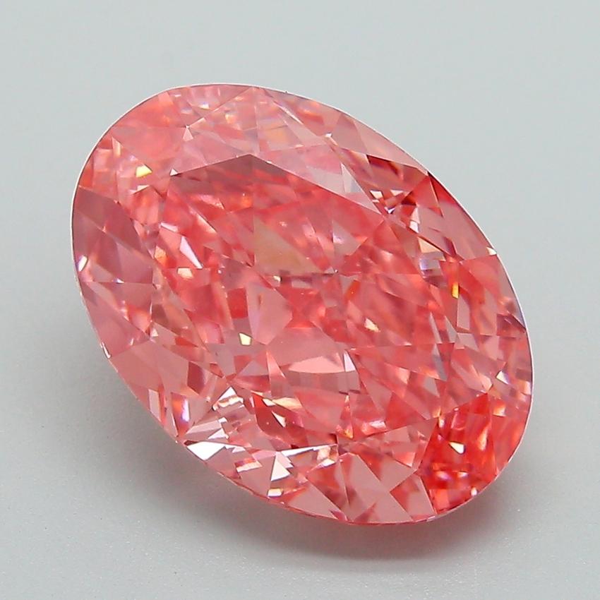 5.23 Ct. Fancy Vivid Pink Oval Lab Grown Diamond