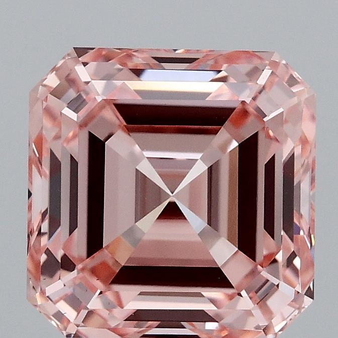 3.02 Ct. Fancy Vivid Pink Asscher Lab Grown Diamond