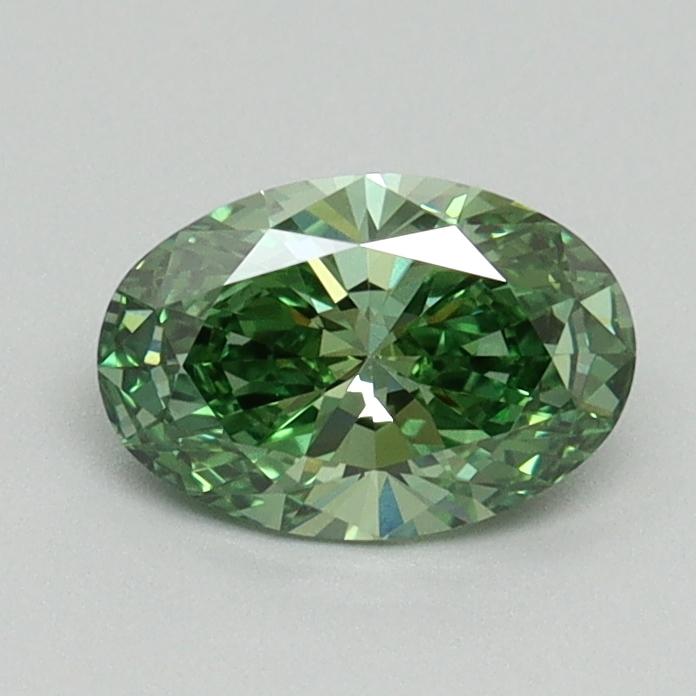 0.70 Ct. Fancy Vivid Green Oval Lab Grown Diamond